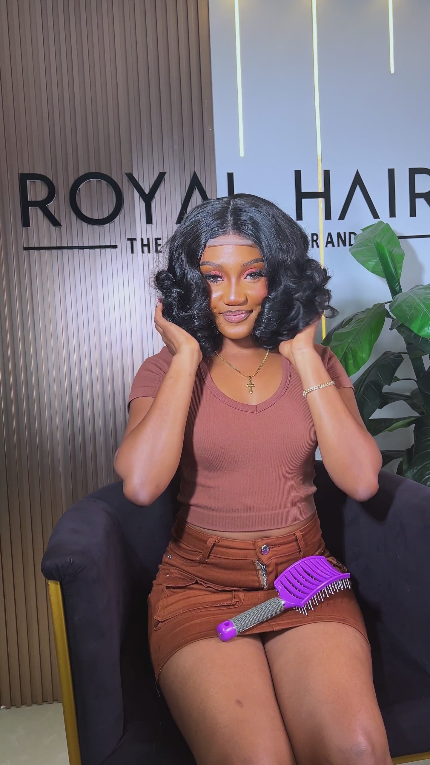 12” 250 grams Luxury Bouncy curls 
with 2x6 closure